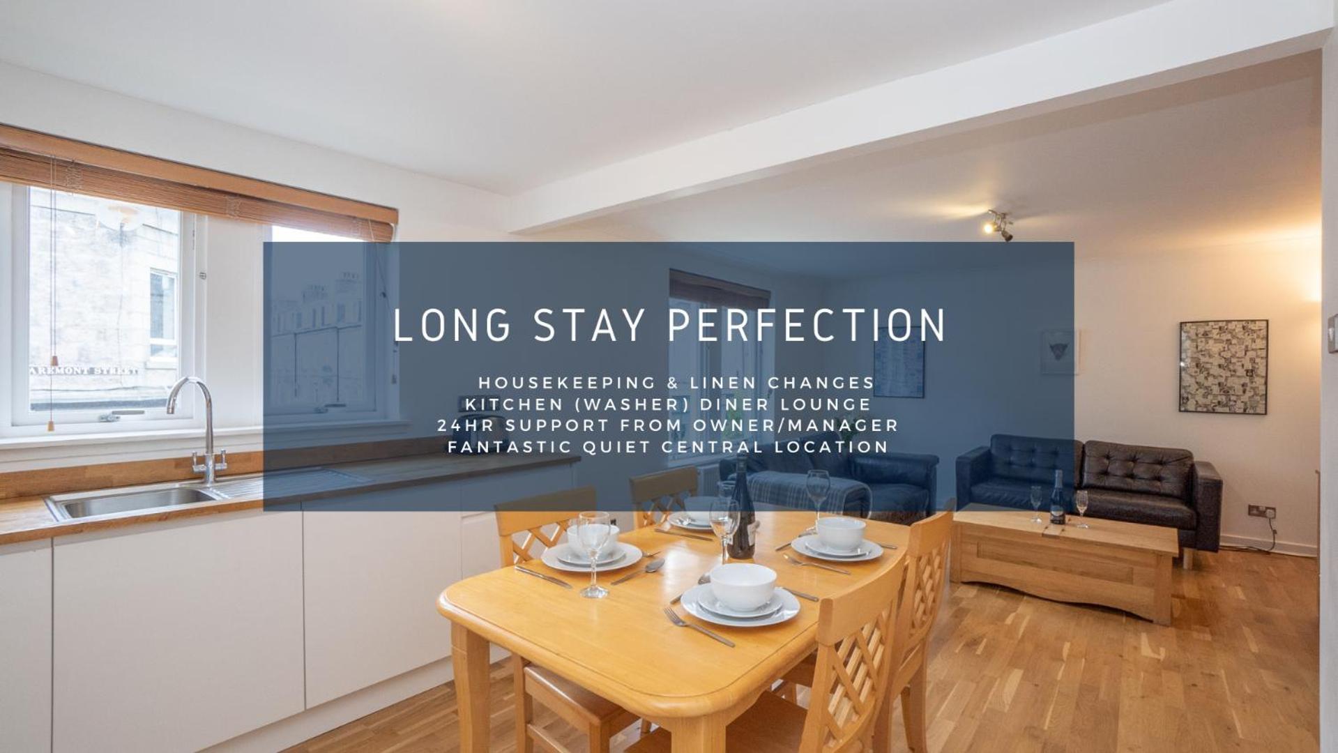 Dwellcome Home Ltd 2 King Beds West End Apt, Half Mile To Union Street Yet Quiet, Free Allocated Parking Space At Rear Entrance & Fast Wifi, Ideal For Long Term Contractor, Corporate, Etc Stays, Regular Housekeeping Option - See Our Site For Assuranc Aberdeen Buitenkant foto